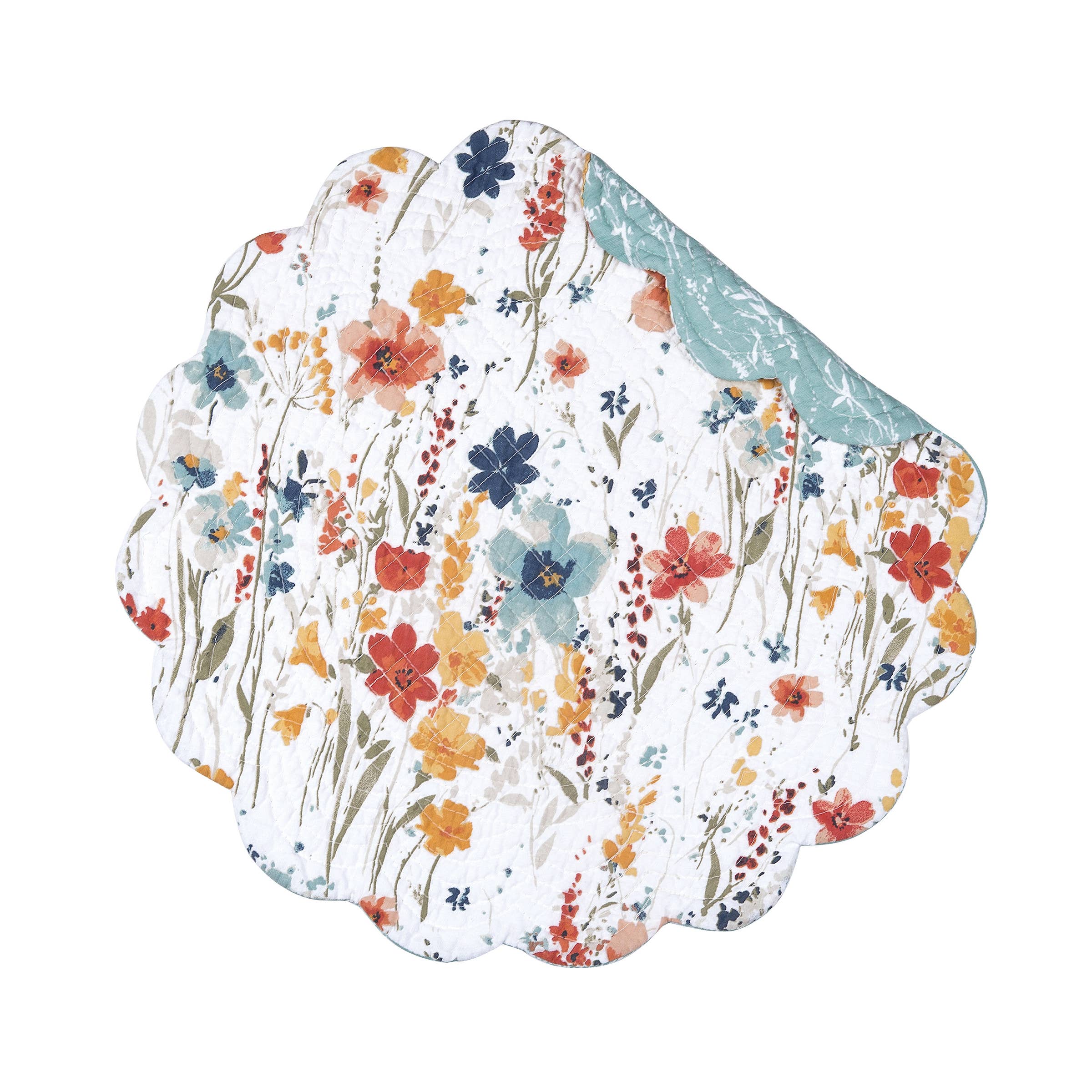 Sheila Watercolor Wildflower Floral Round Placemat