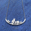 Owl and Owlets Stainless Steel Necklace