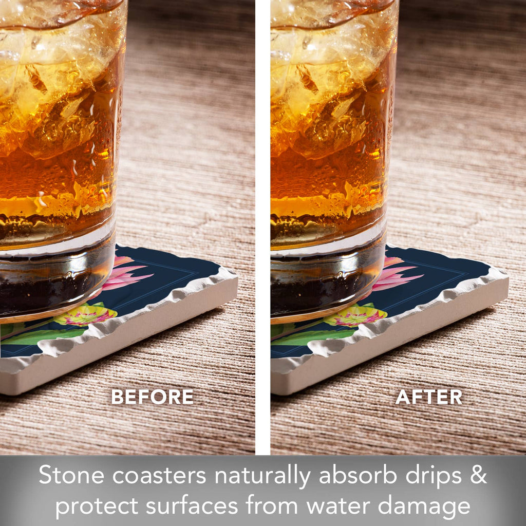 "Garden Bloom" 4 Pack Assorted Image Coaster Set
