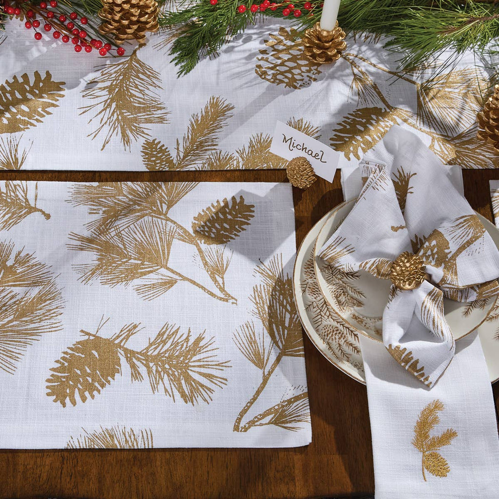 Patricia Heaton Home Gold Pinecone Napkin