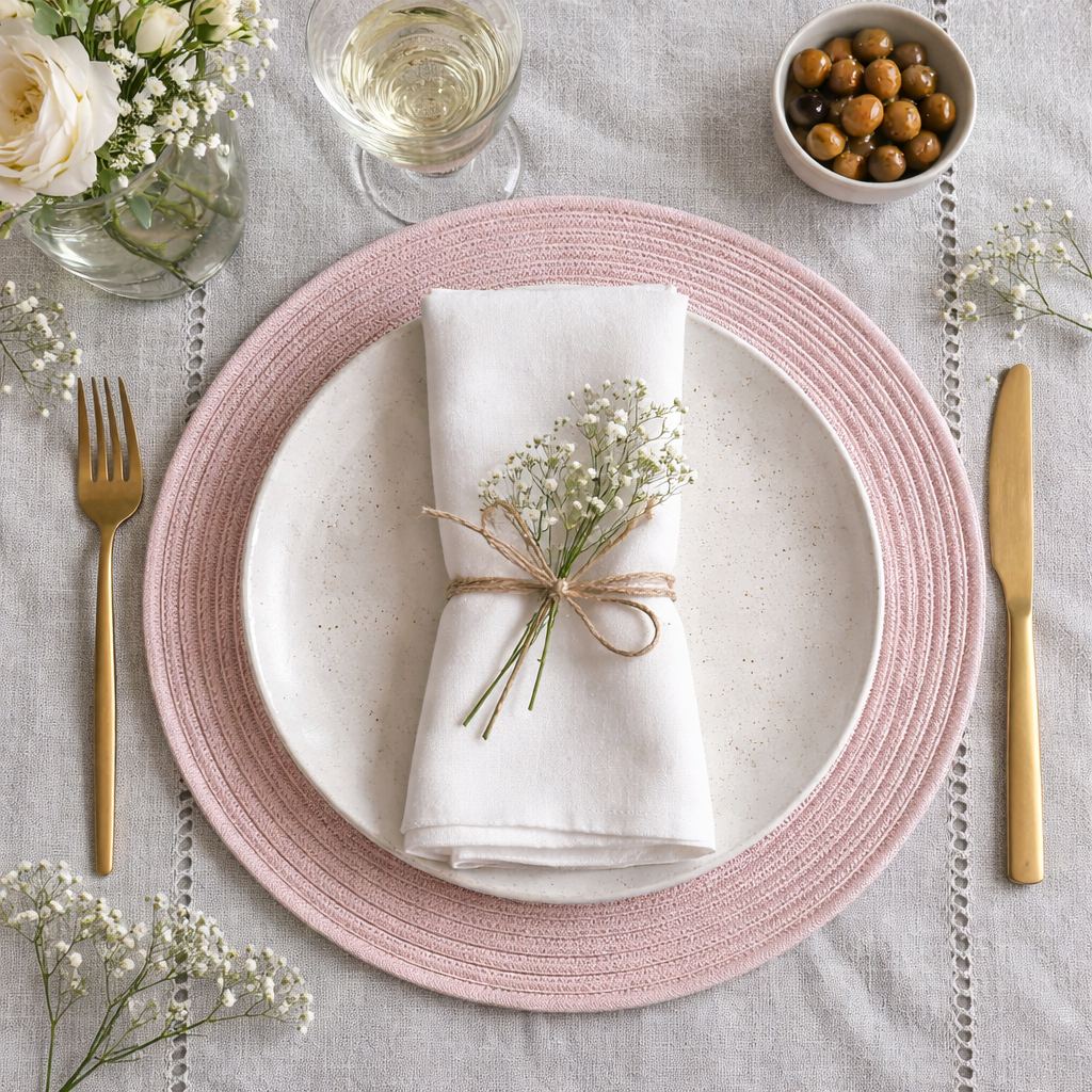 Blush Pink Braided Placemat