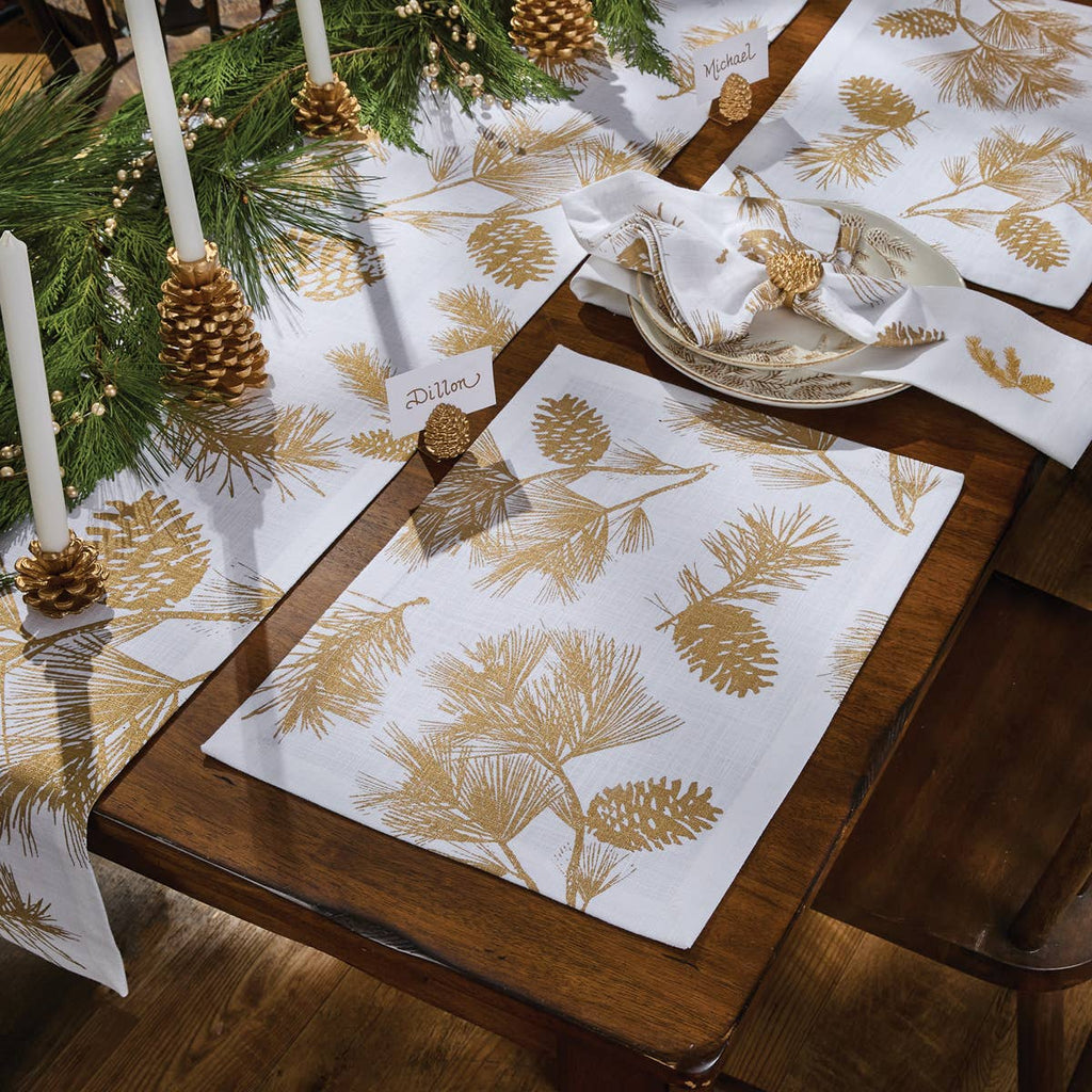 Patricia Heaton Home Gold Pinecone Napkin