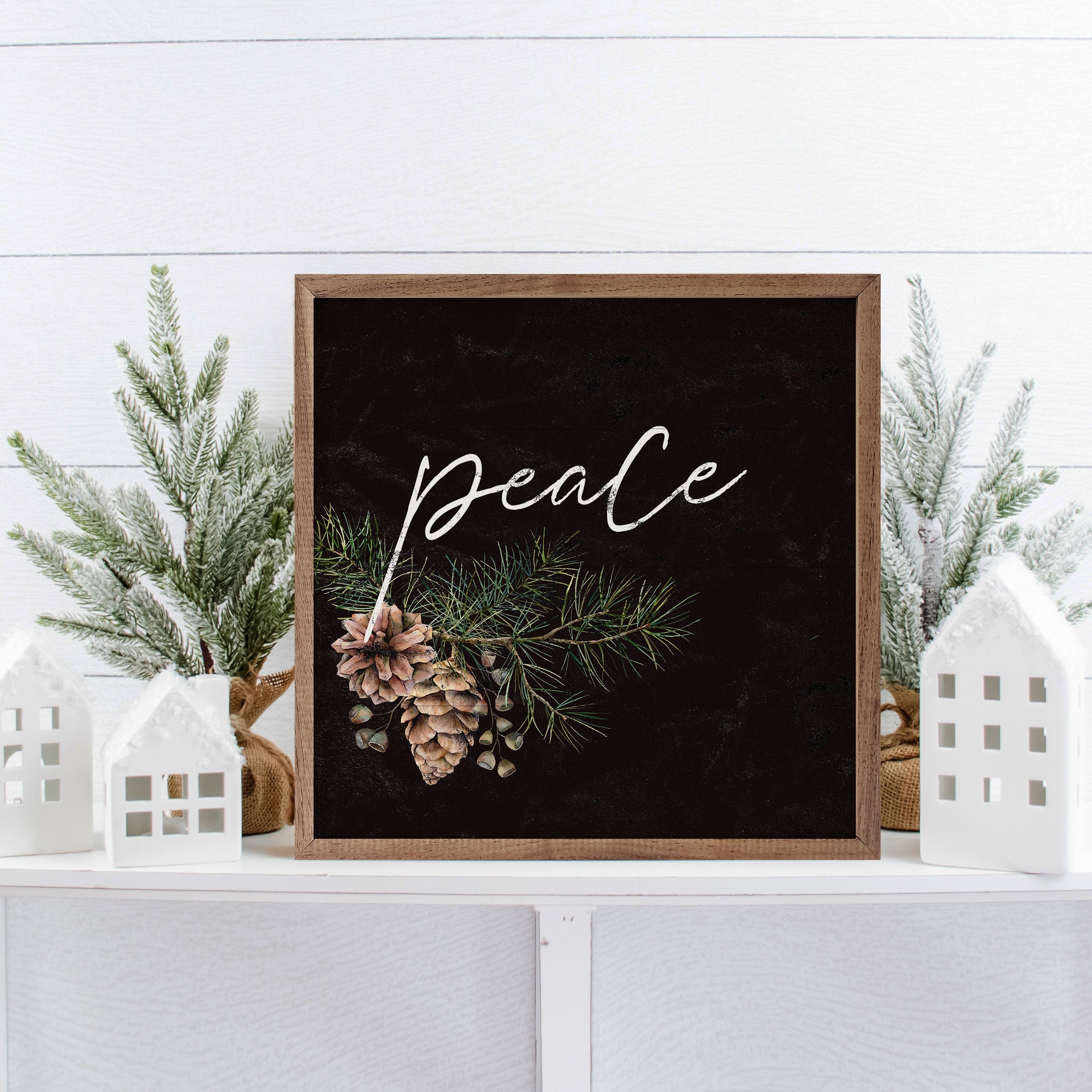 Pinecone Peace Branch Black