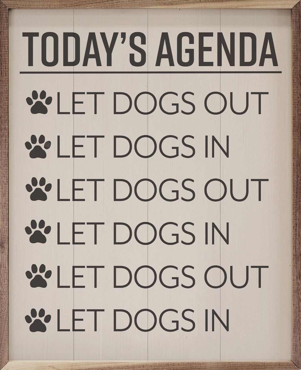 Today's Agenda Paws White