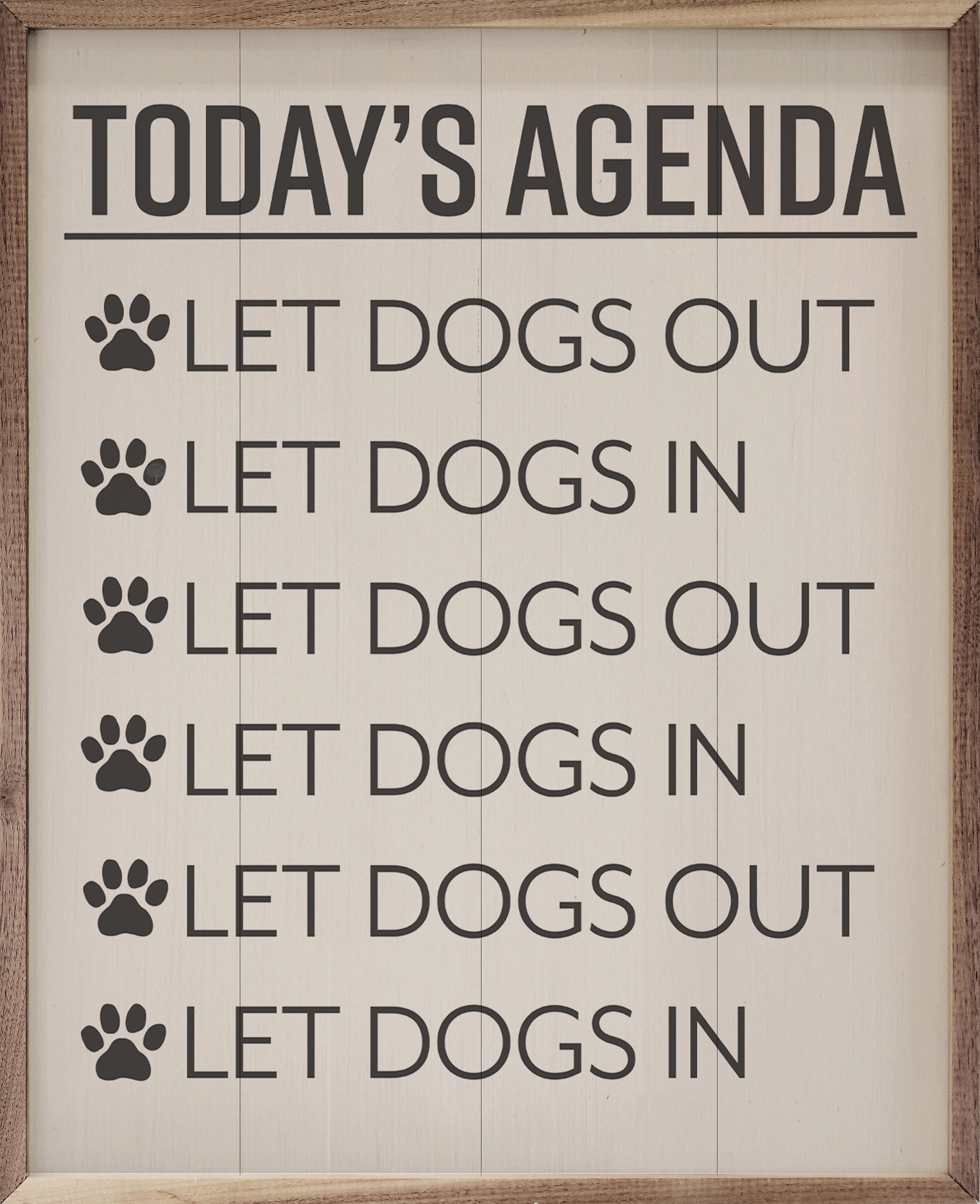 Today's Agenda Paws White