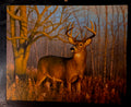 White Tailed Deer Art on Fabric
