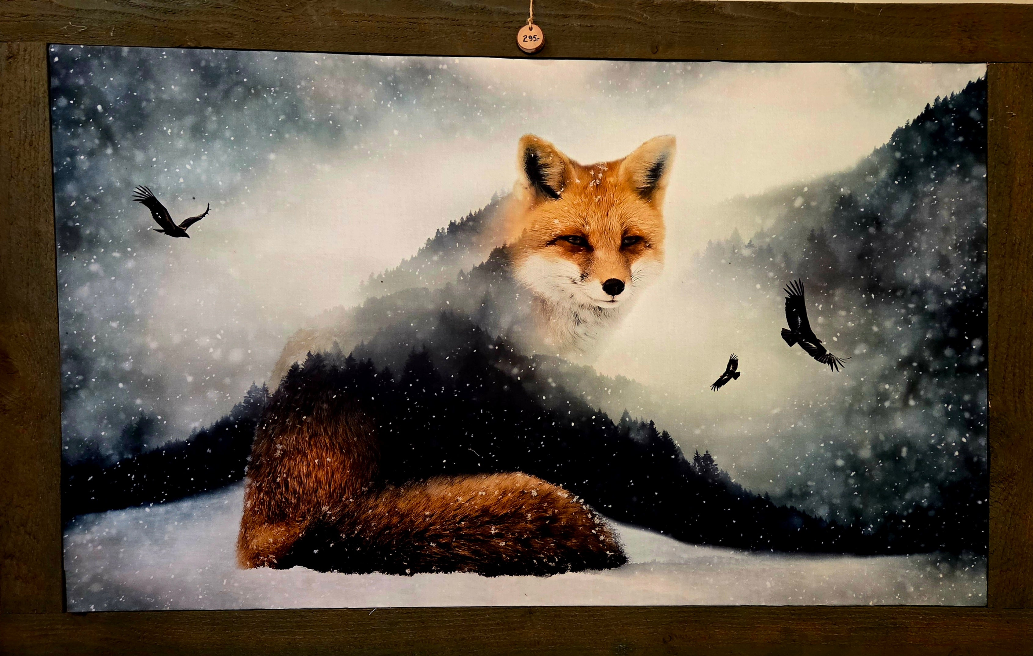 Fox and Forest Art on Fabric