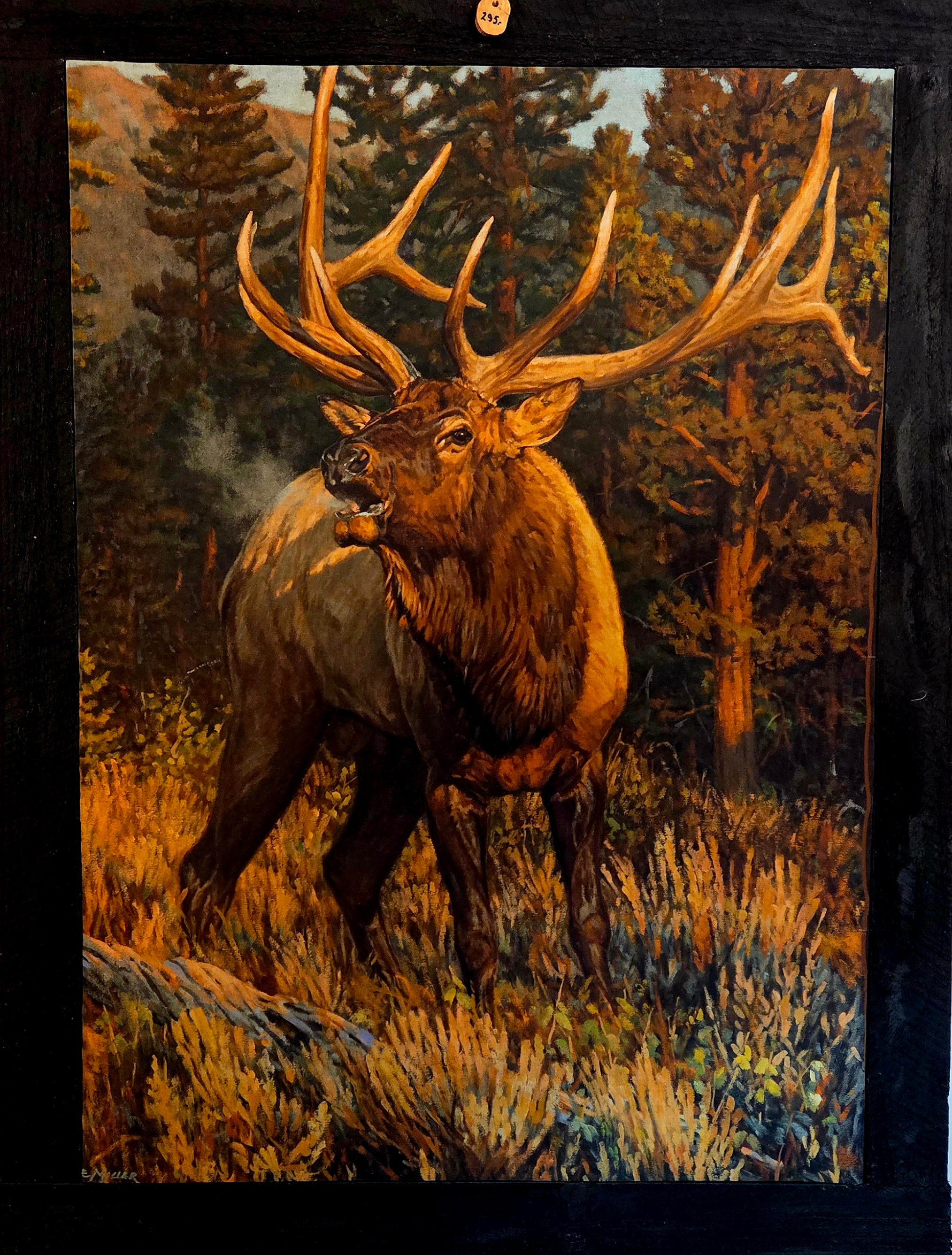 Elk call Art on Fabric