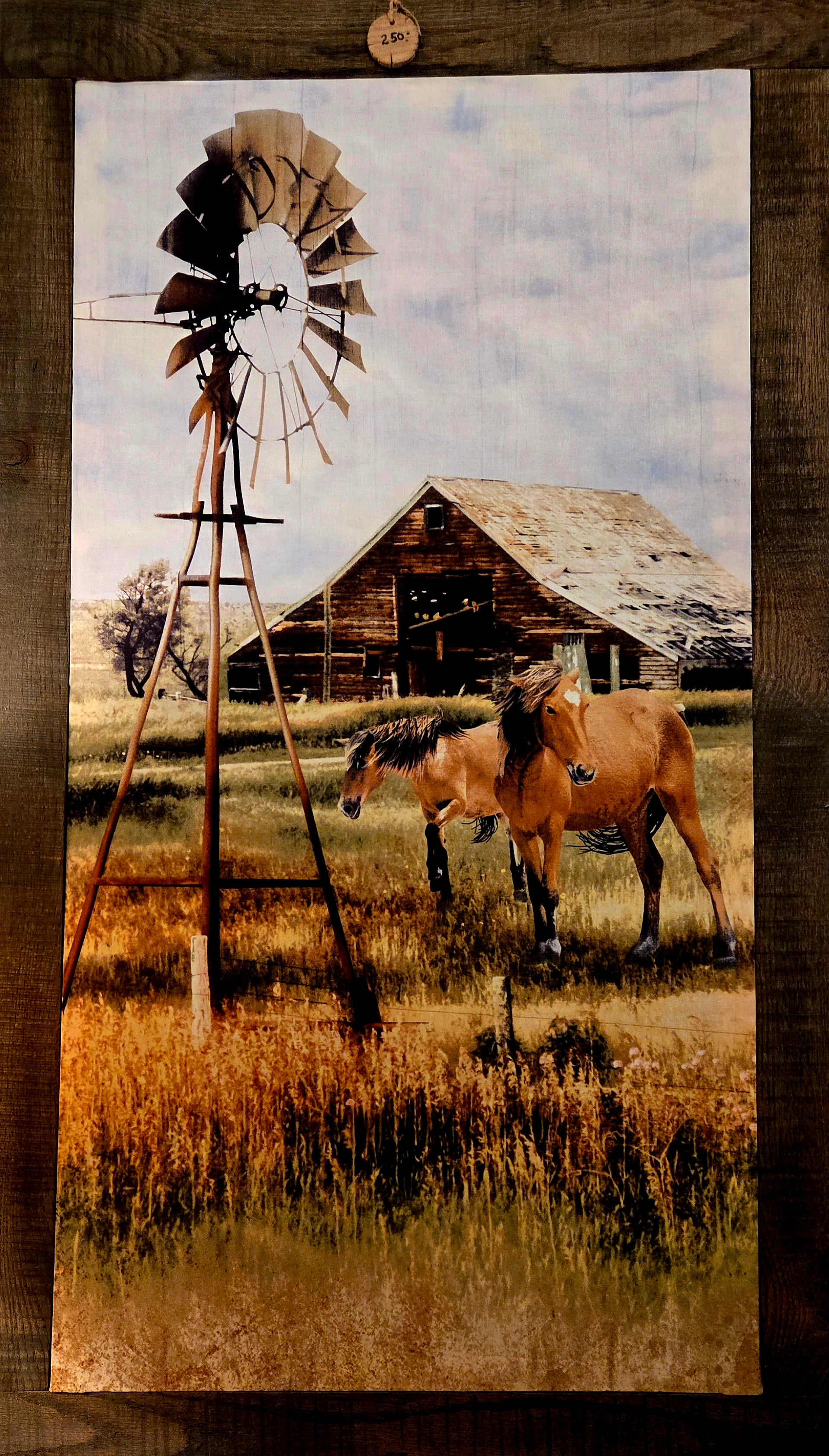 Horses Grazing Art on Fabric