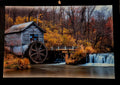 Old Water Mill Art on Fabric