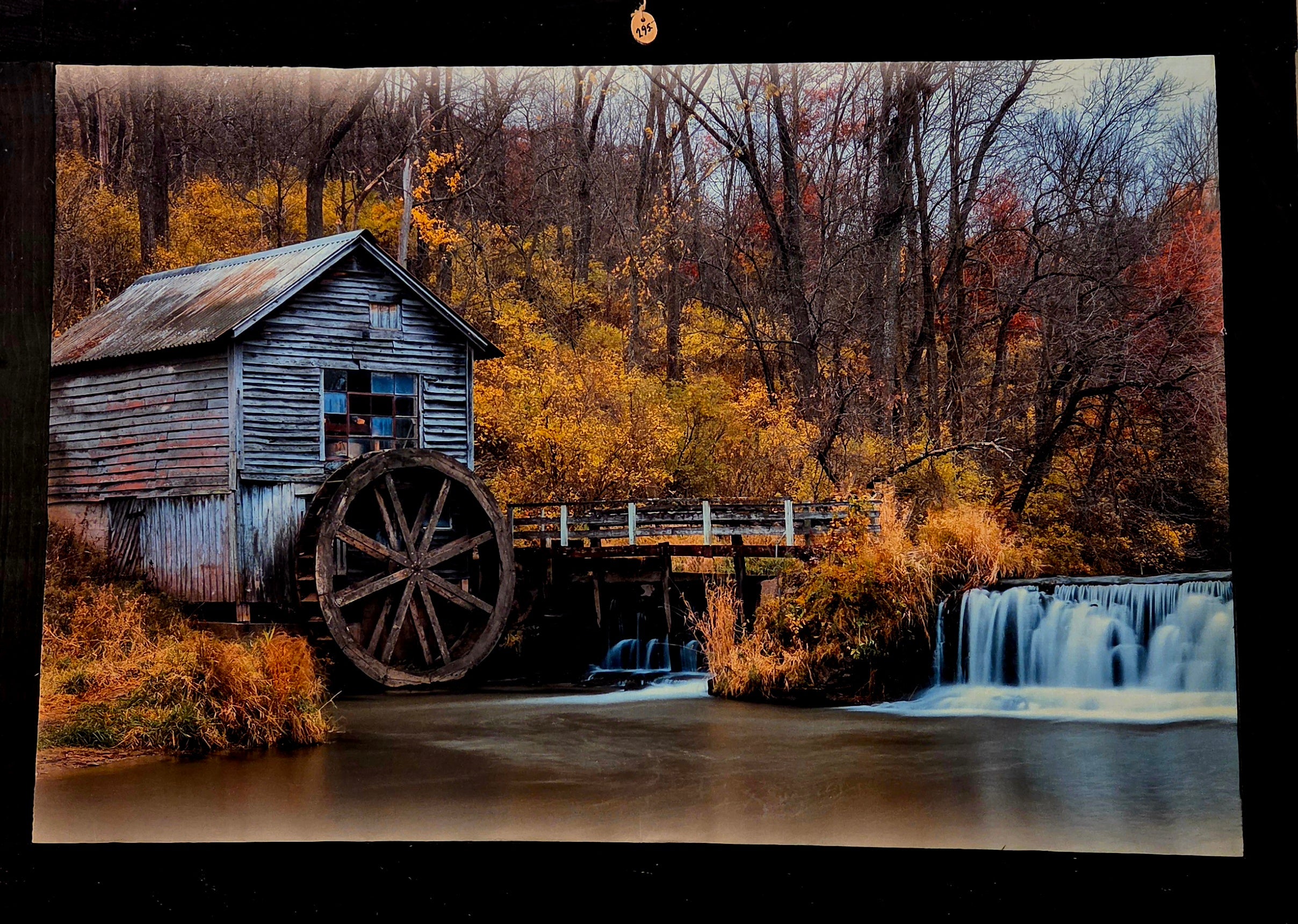 Old Water Mill Art on Fabric