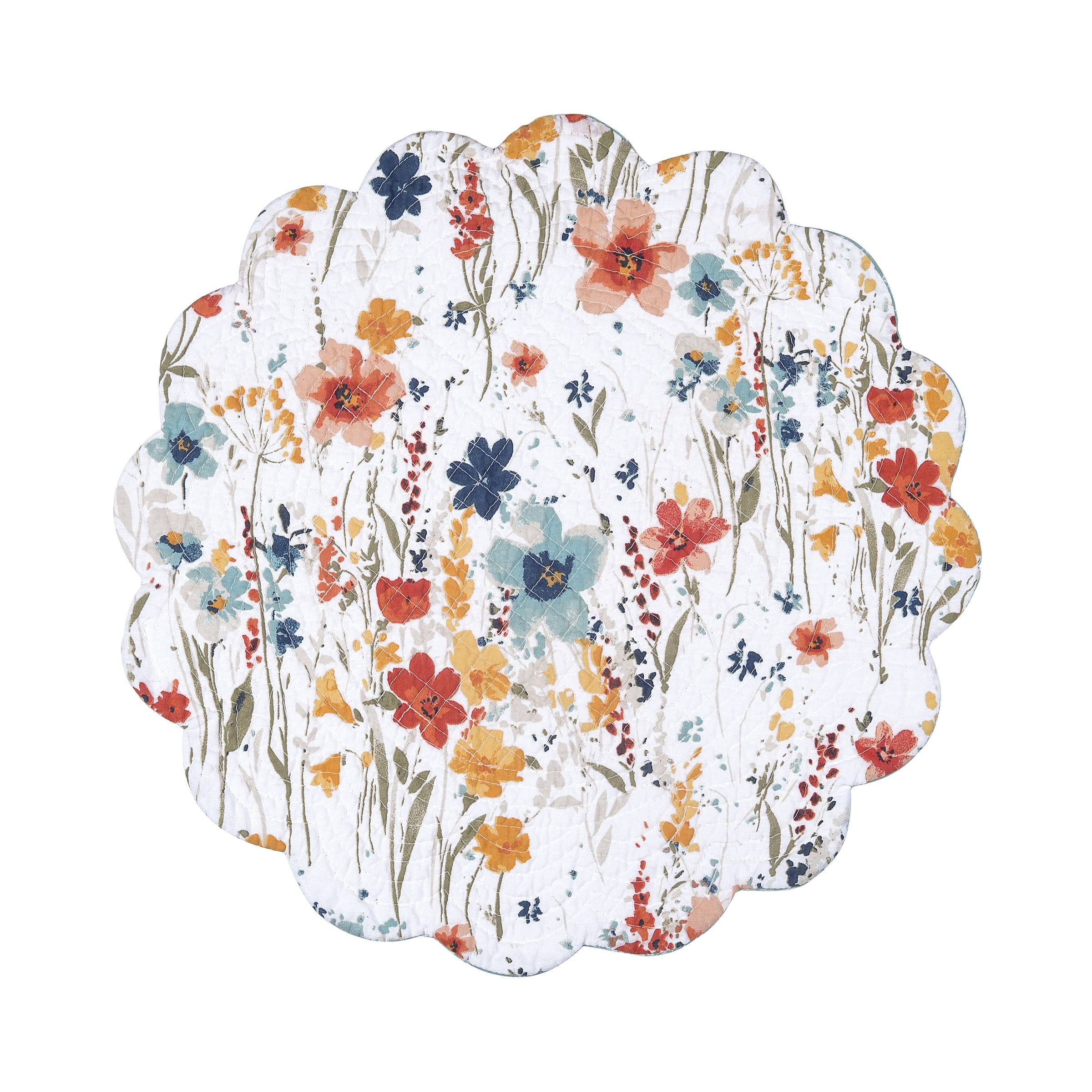Sheila Watercolor Wildflower Floral Round Placemat
