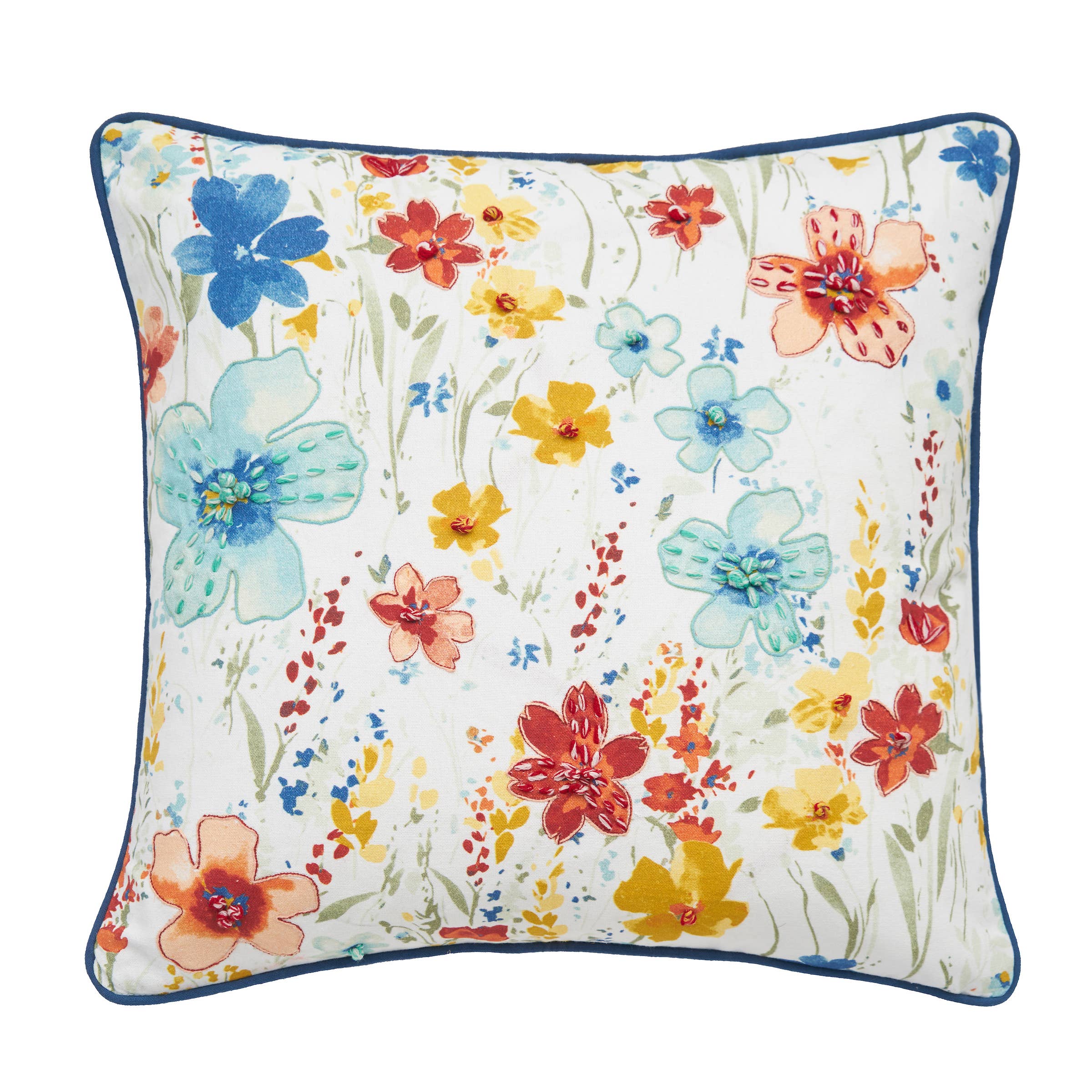 Sheila Watercolor Wildflower Floral Throw Pillow