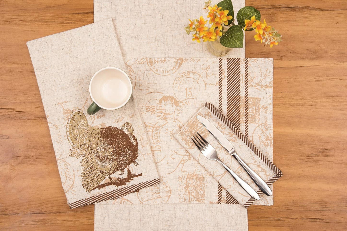 Fall/Harvest Elegant Turkey Thanksgiving Placemat