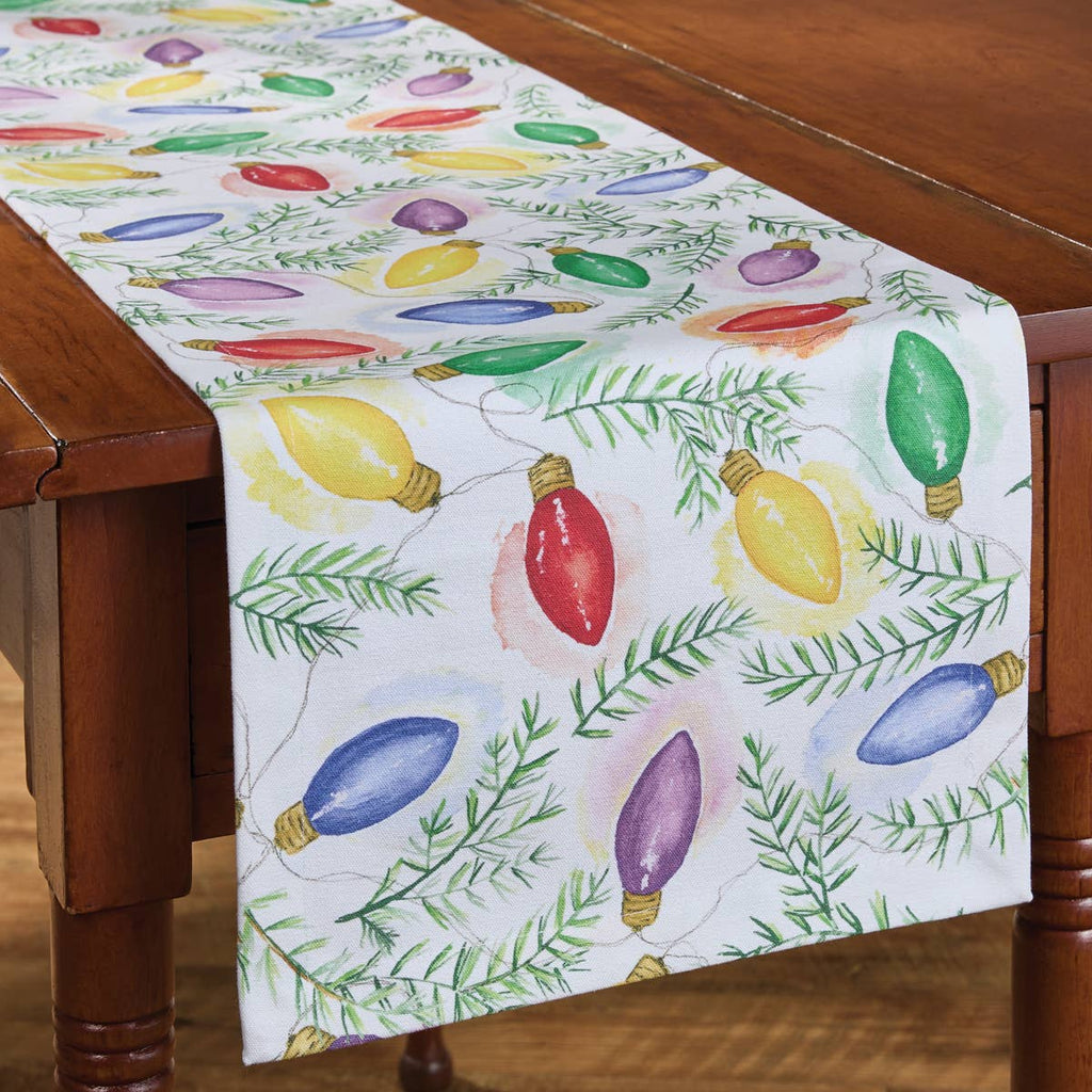 Holiday Lights Table Runner 54" L