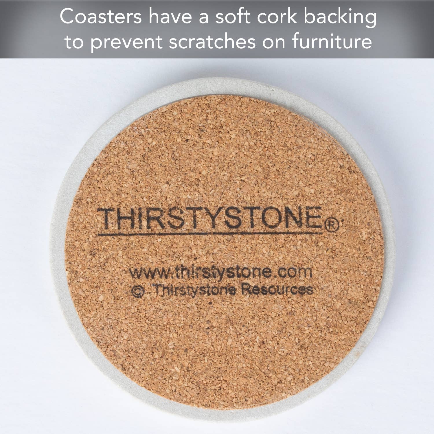 "Bluebonnet Field" 4pk Round Natural Sandstone Coaster