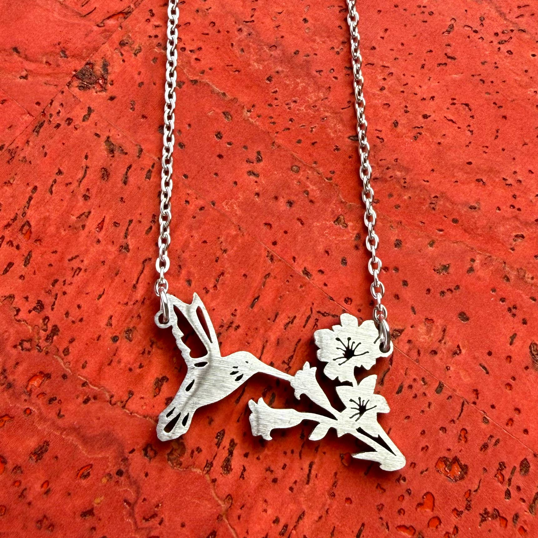 Hummingbird and Flowers Scenic Necklace by Close 2 UR Heart