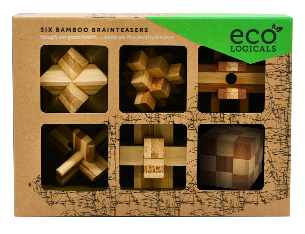 Mini Wooden Brainteaser Puzzles - 6pk