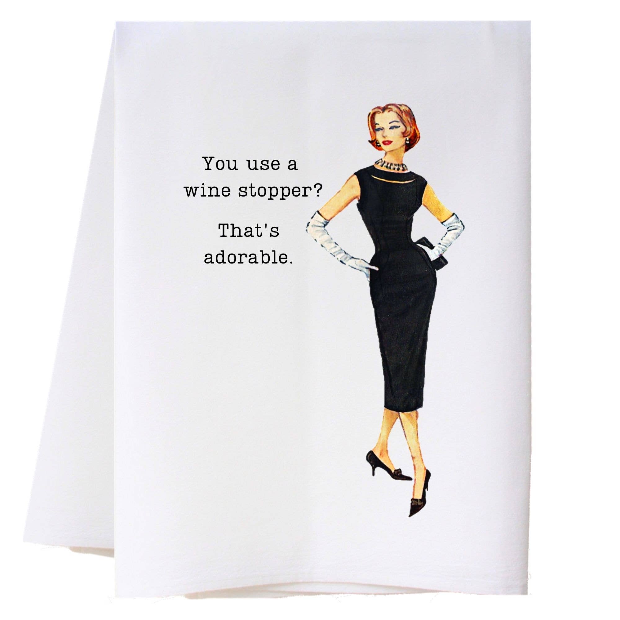 Wine Stopper Kitchen Towel