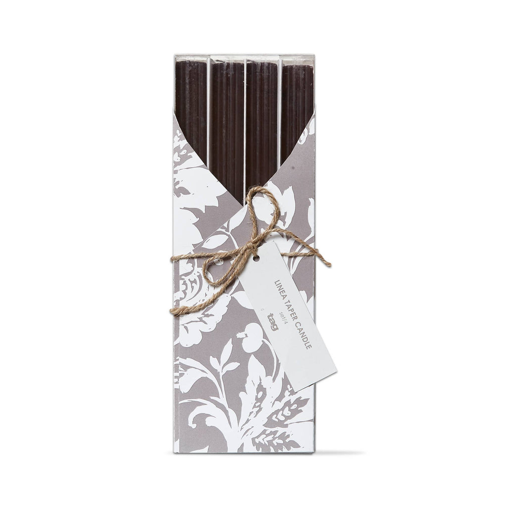 Linea Taper Candle Set of 4 Black Paraffin