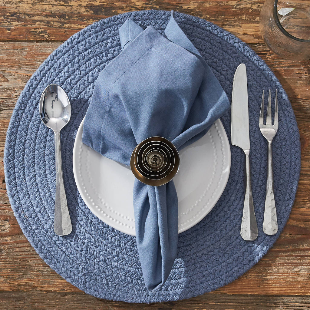 Essex Round Placemat - Marine Blue