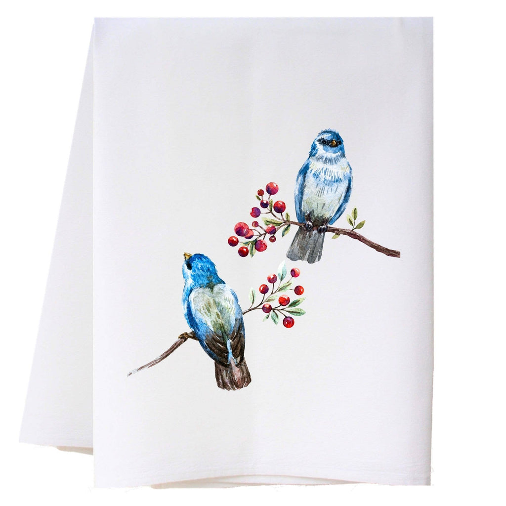 Bluebirds And Berries Kitchen Towel