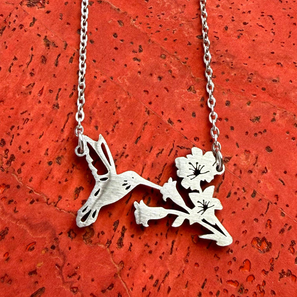 Hummingbird and Flowers Scenic Necklace by Close 2 UR Heart