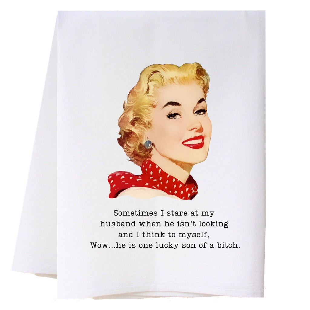 Stare At My Husband Kitchen Towel