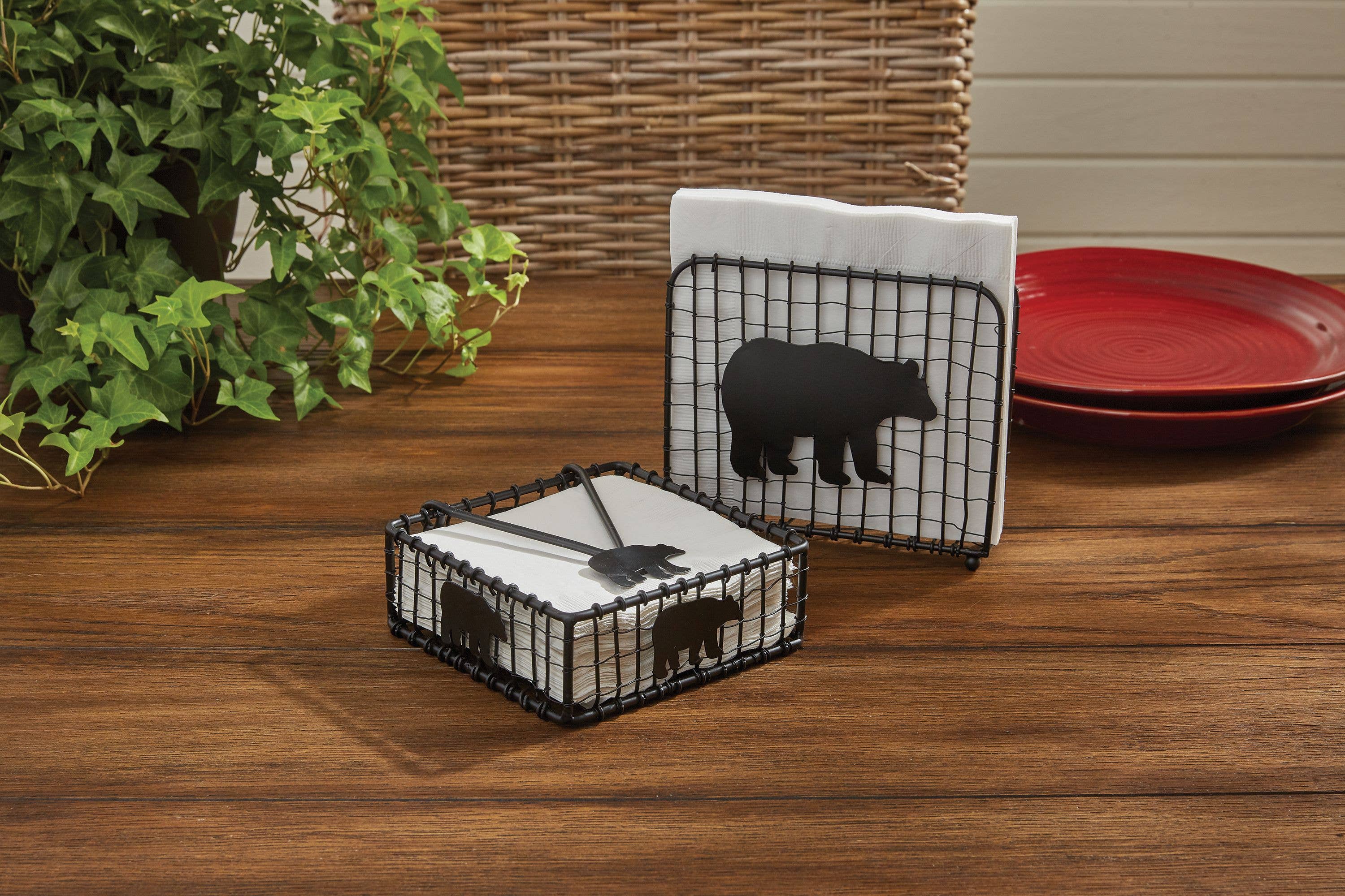 Black Bear Wire Lunch Napkin Holder