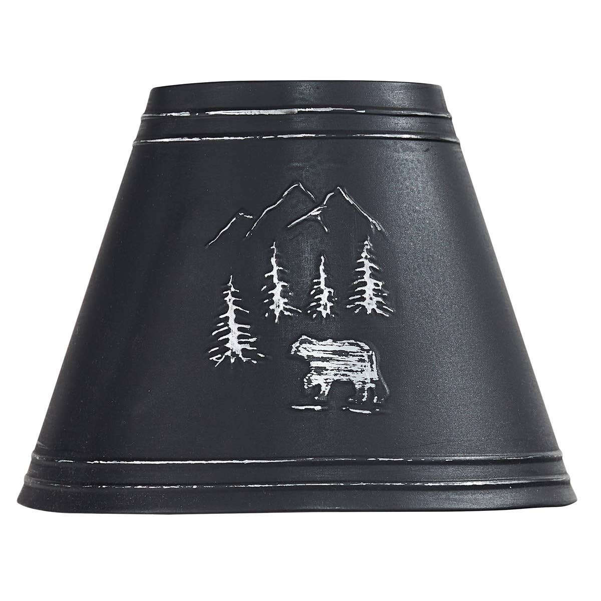 Black Bear Embossed Metal Lampshade 10"