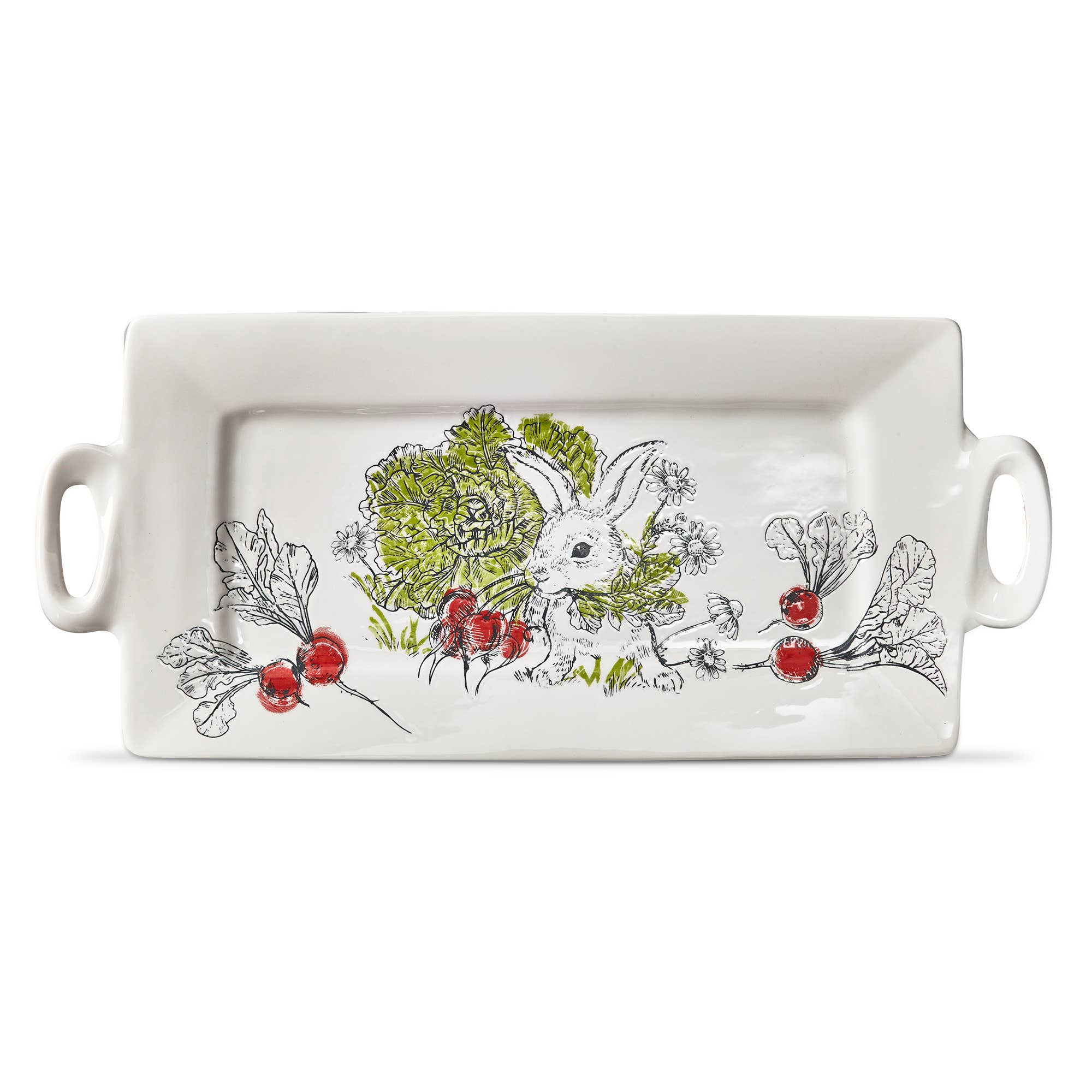 Munching Bunny Rectangle Platter Multi Earthenware Summer
