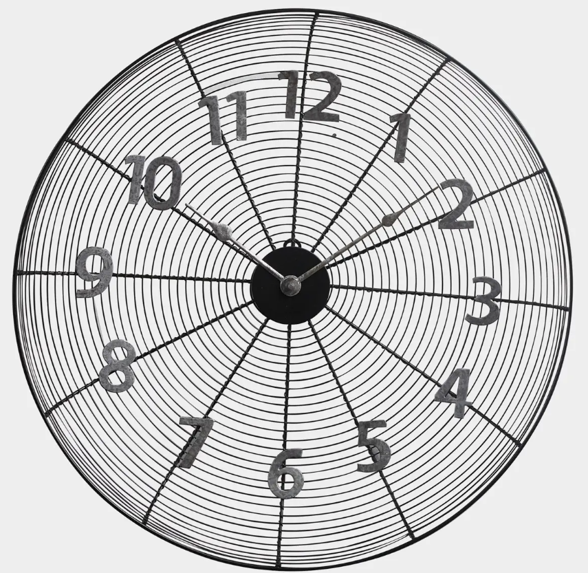 Wire Fan Cover Clock