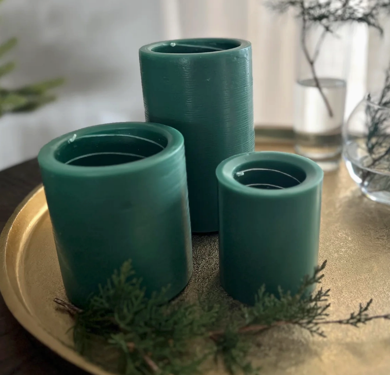 Spiral Candle Evergreen