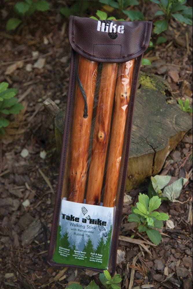 Take A Hike Compass Walking Stick W/ Compass & Pouch - Bear Silhouette