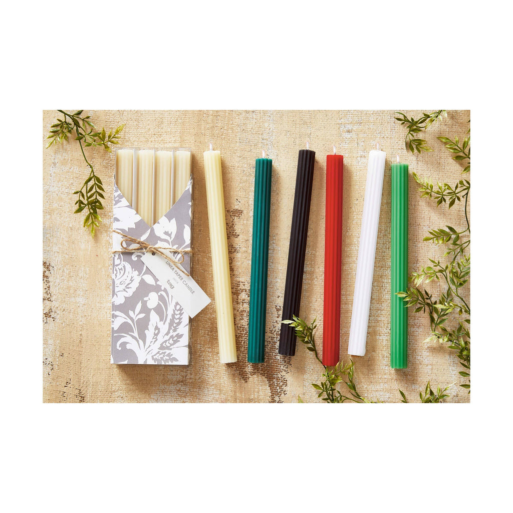 Linea Taper Candle Set of 4 Red Paraffin