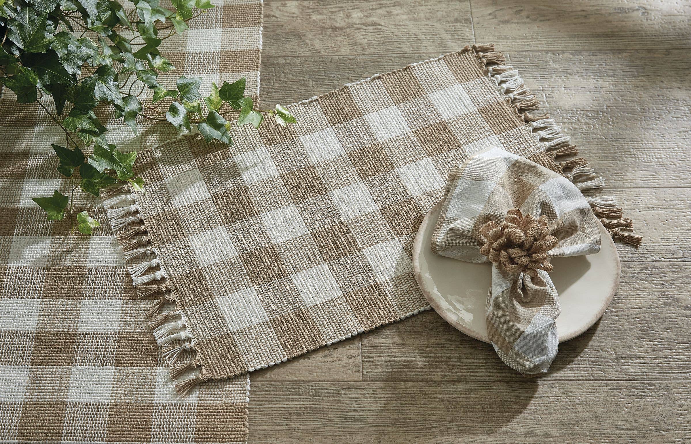 Wicklow Check Napkin  - Natural