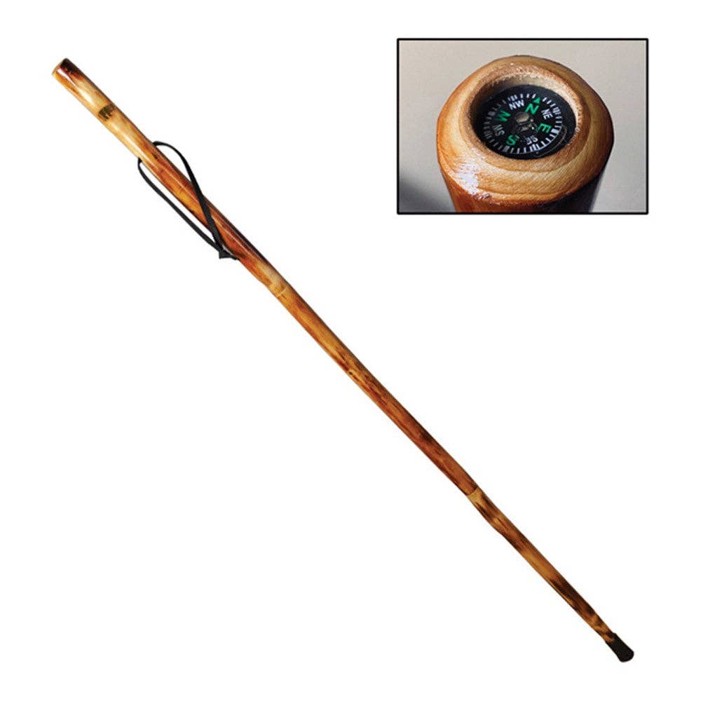 Take A Hike Compass Walking Stick W/ Compass & Pouch - Bear Silhouette