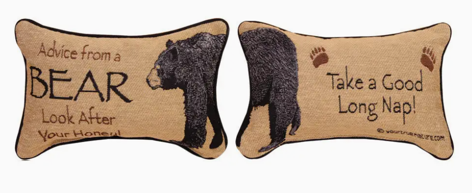 Advice from A Bear -Word Pillow
