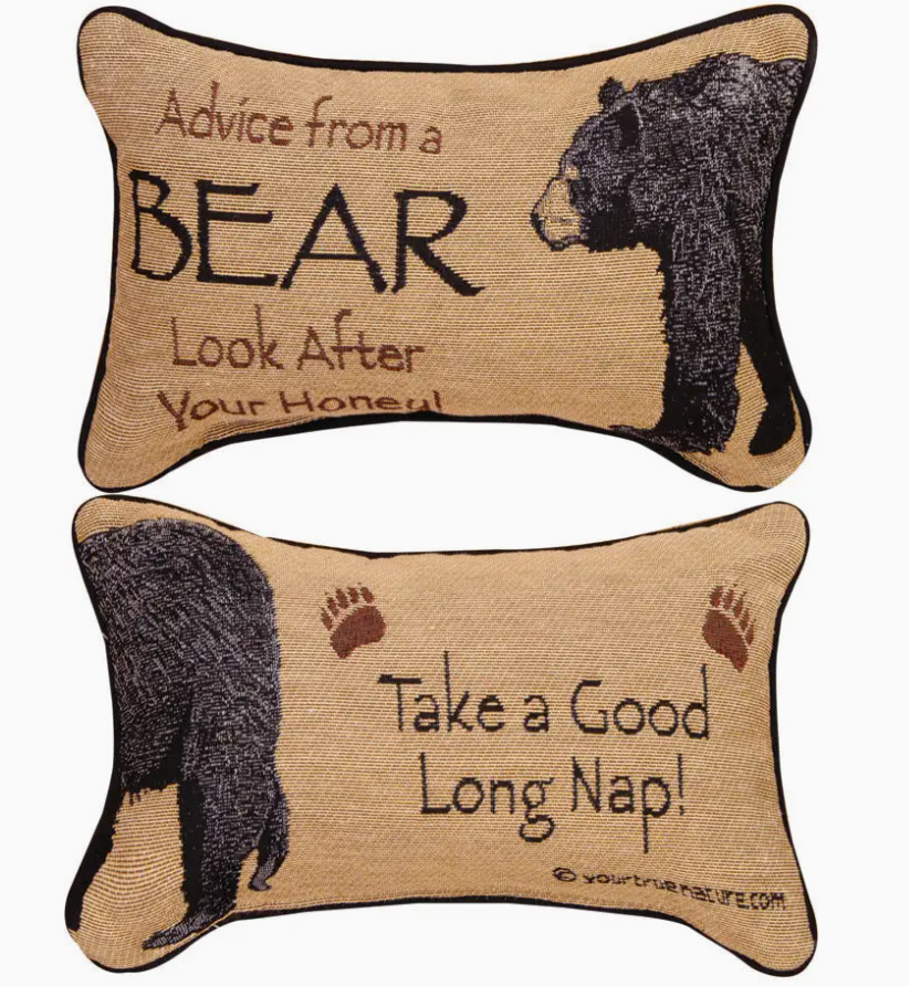Advice from A Bear -Word Pillow