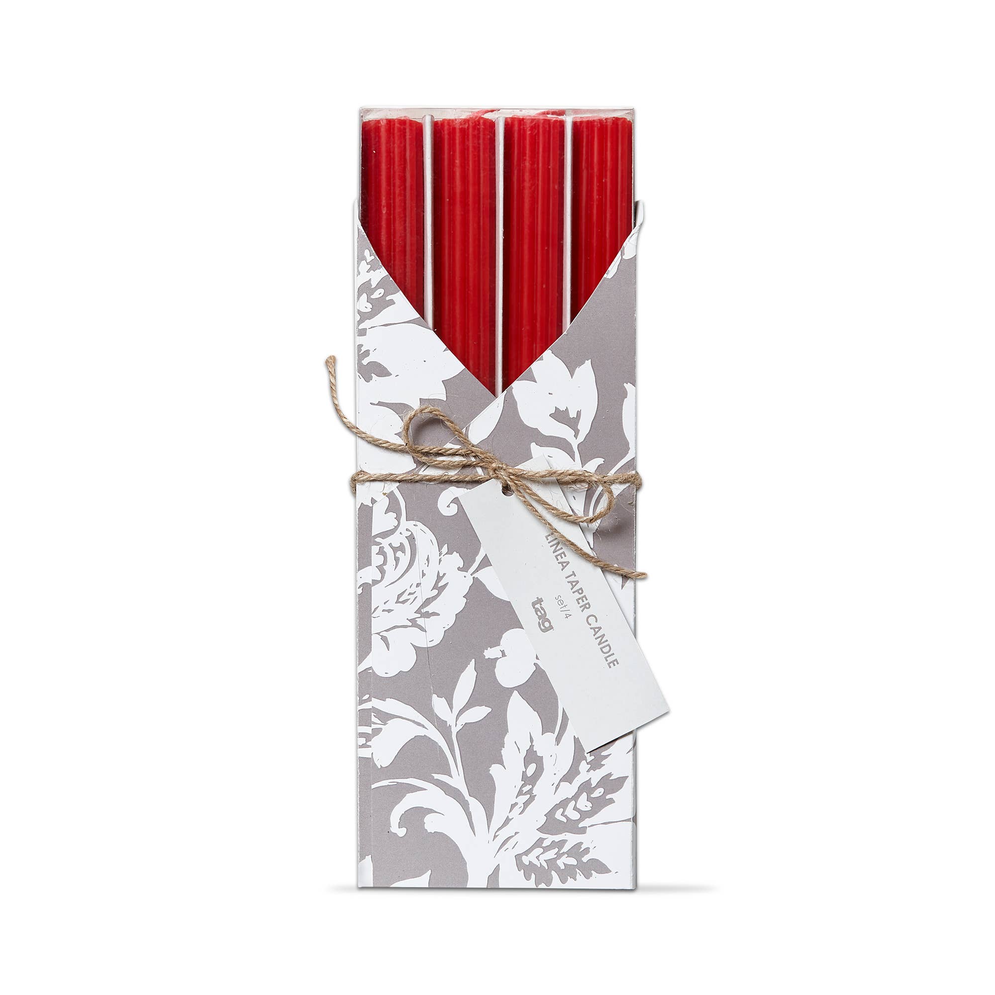 Linea Taper Candle Set of 4 Red Paraffin