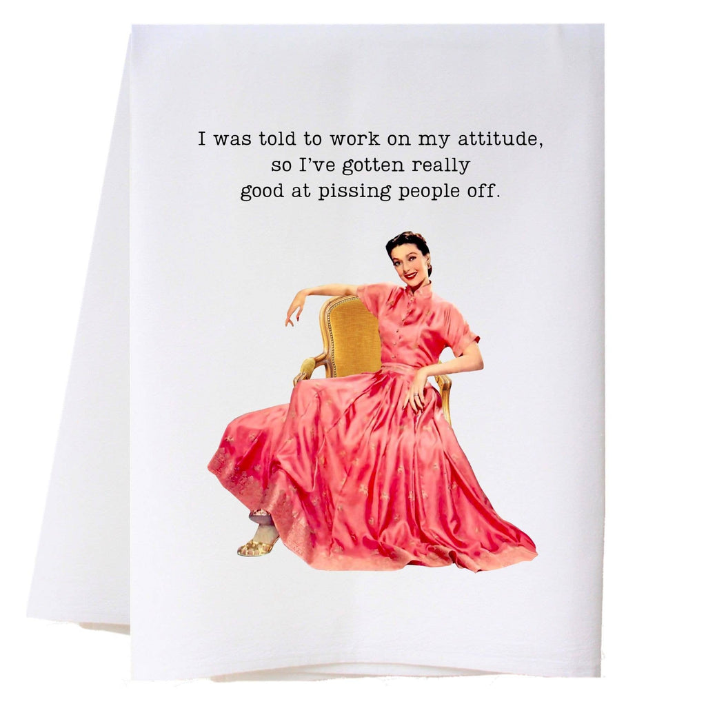 Work On My Attitude Kitchen Towel