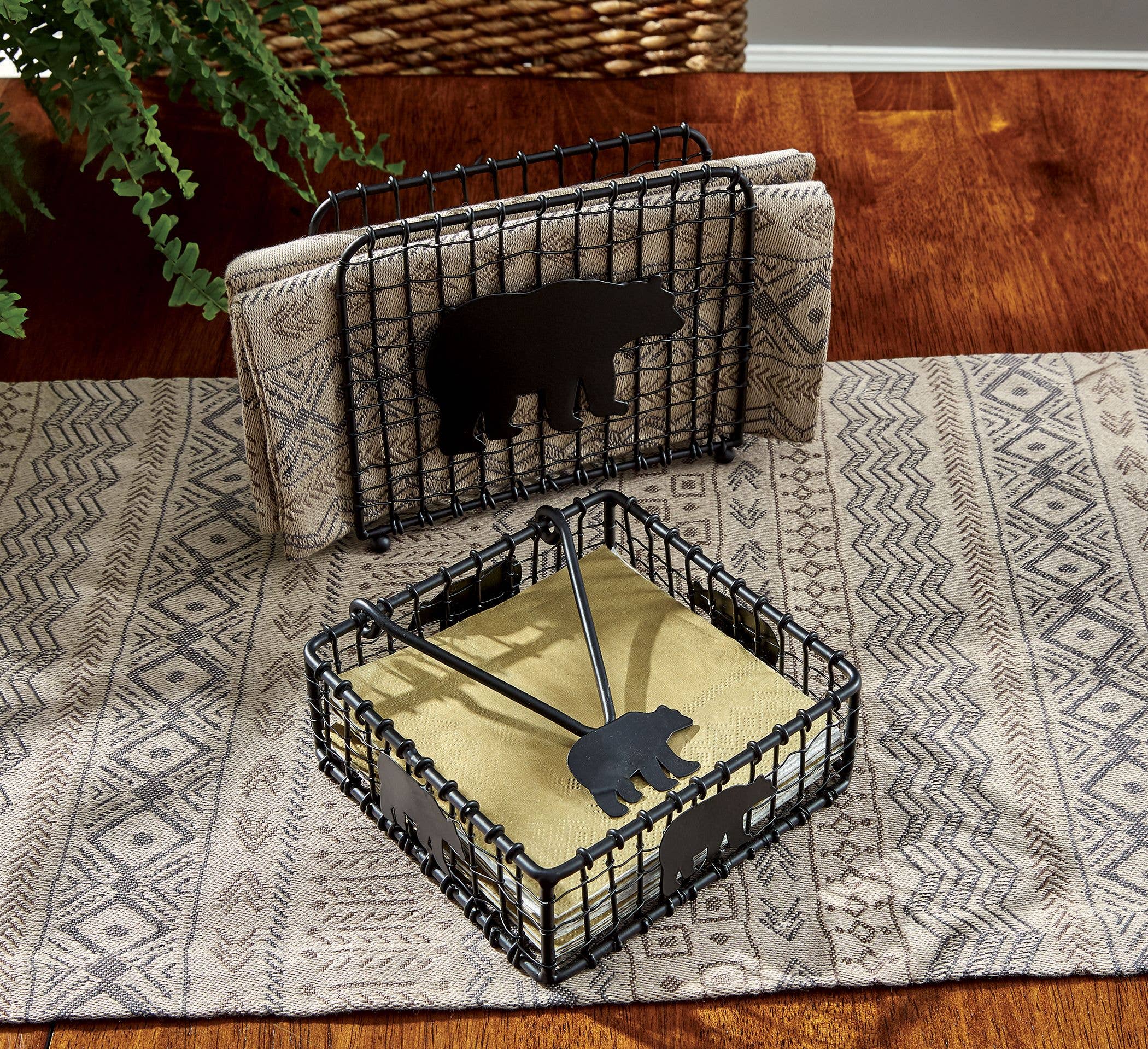 Black Bear Wire Lunch Napkin Holder