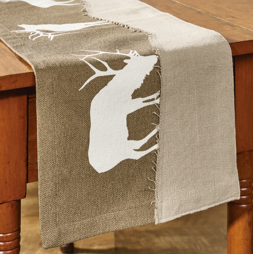 Elk Lodge Applique Runner 54"L