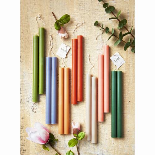 10" Straight Candles Set/2 Olive Paraffin