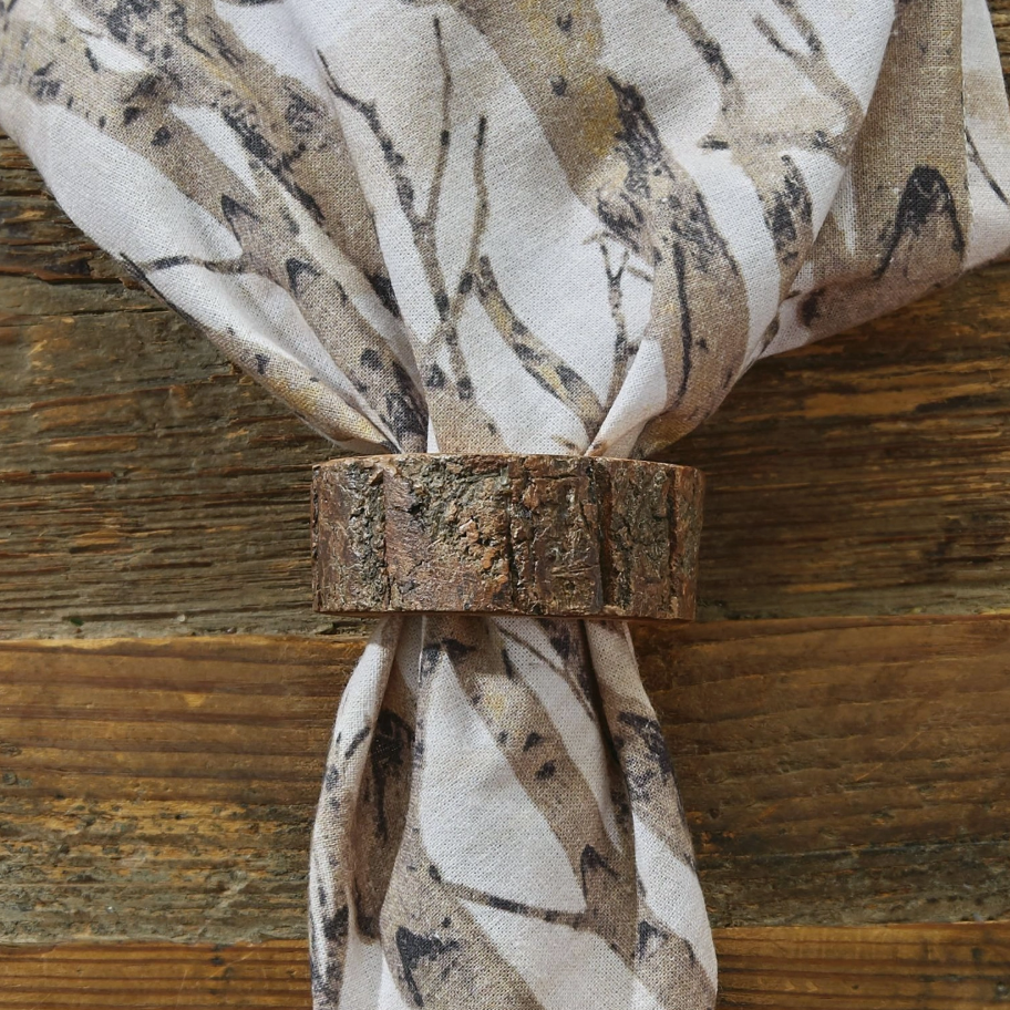 Bark Wood Napkin Rings