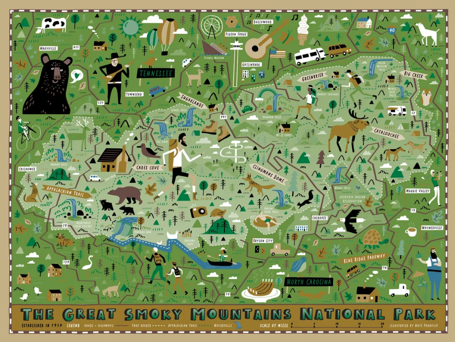 Great Smoky Mountains Map Puzzle