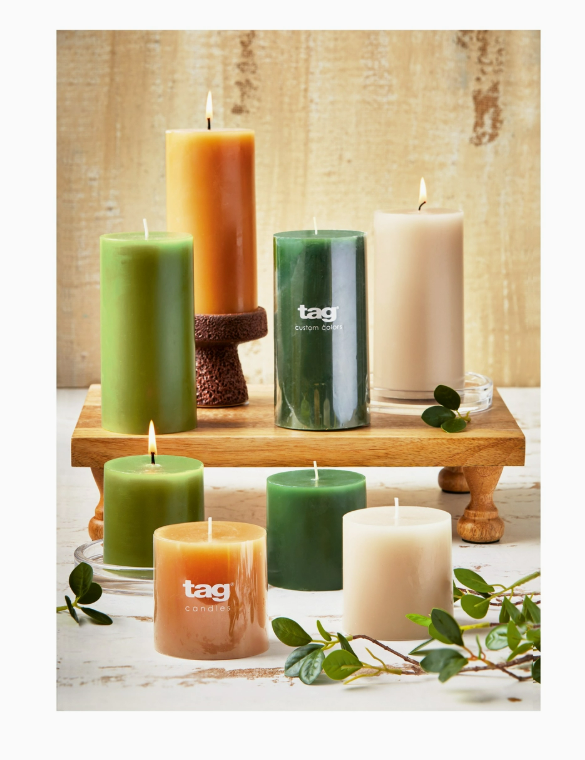 Tag 3x3 Candle Olive